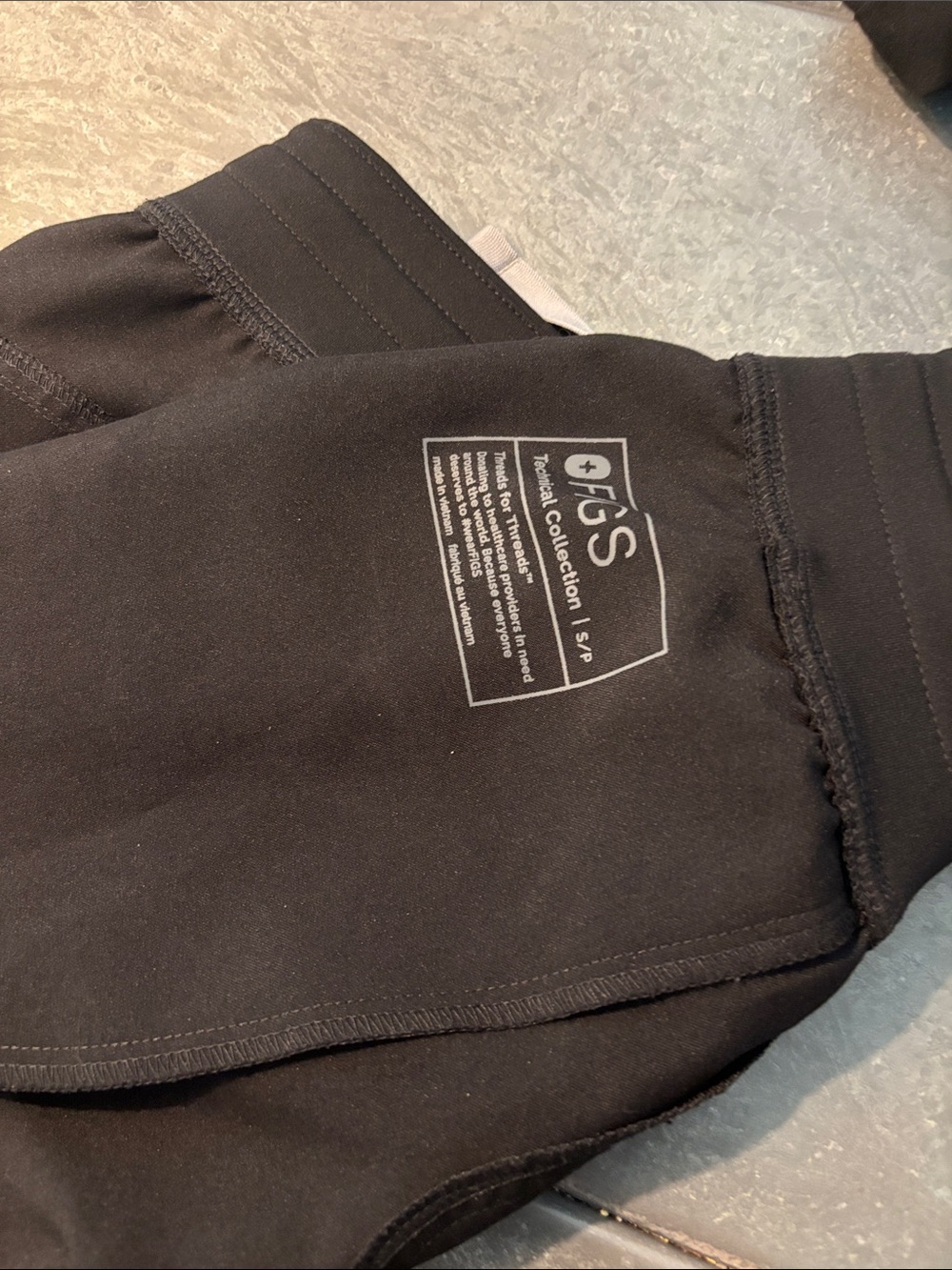 FigsBlack Drawstring bootcut scrub - Picture 8 of 8
